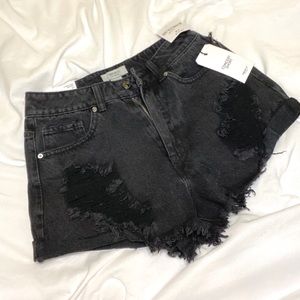 Black jean shorts